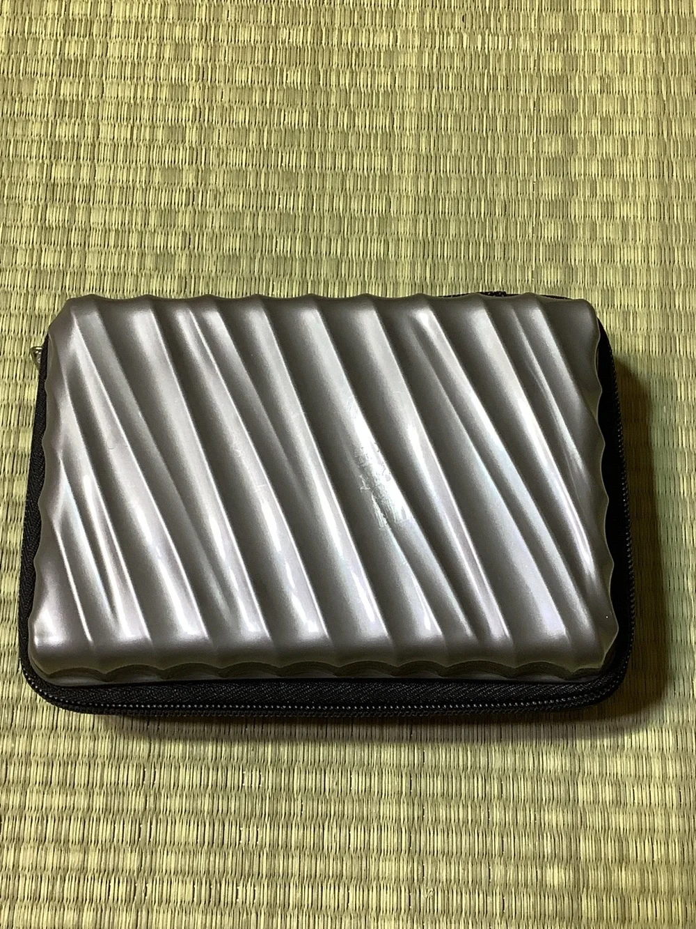 Tumi for Delta Grey Hard Shell Amenity Case Mini Traveling Electronic Case